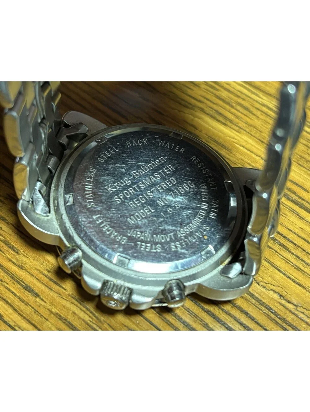 Krug-Baumen Sportsmaster Chronograph Men's Watch Date Tachymeter 7186G WR 3ATM